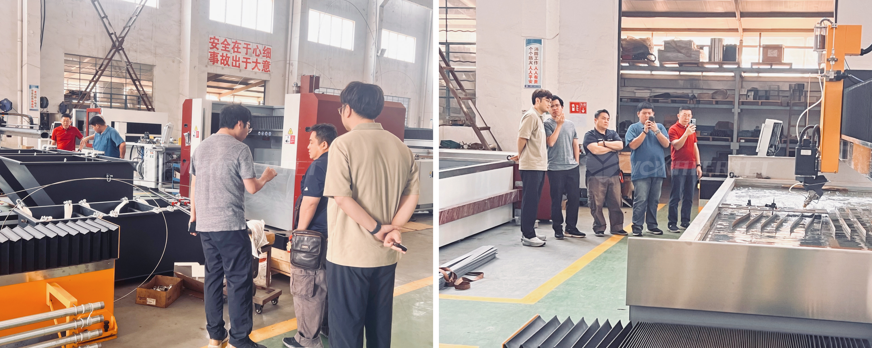Malaysian customers visit YC waterjet Malaysian customers visit YC waterjet