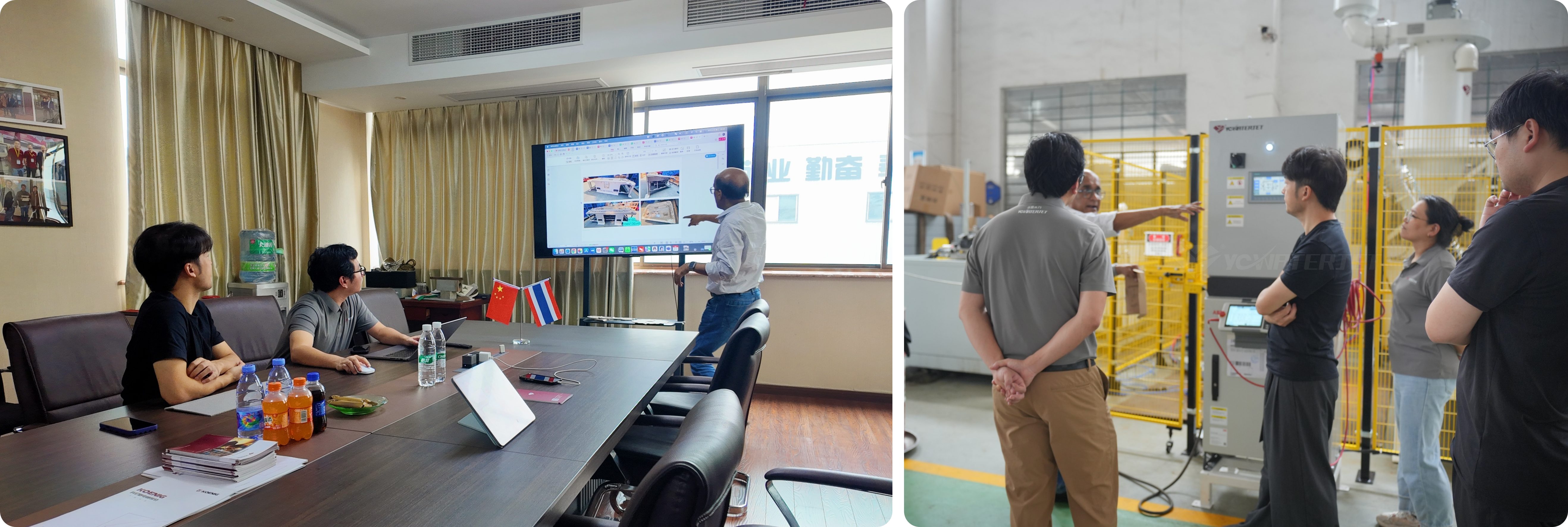 Thai Client Visit YC Waterjet 6-Axis Robotic Cutter1 Thai Client Visit YC Waterjet 6-Axis Robotic Cutter1