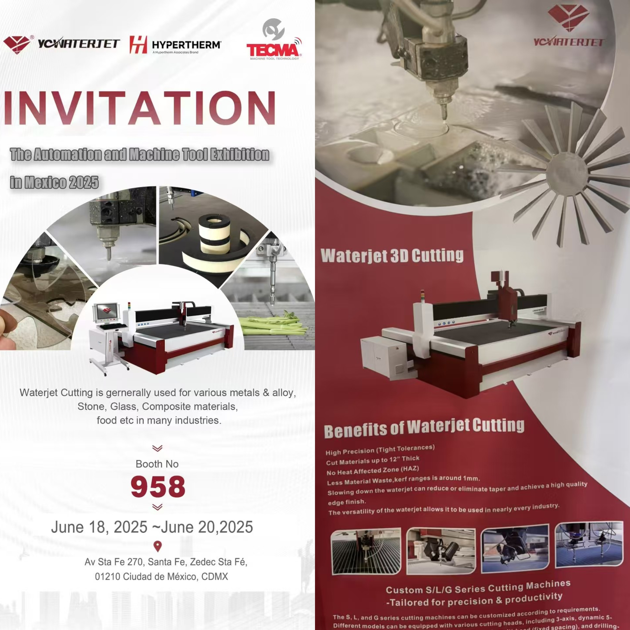YC Waterjet Shines at TECMA Mexico, Showcasing International Influence of Cold Cutting Technology