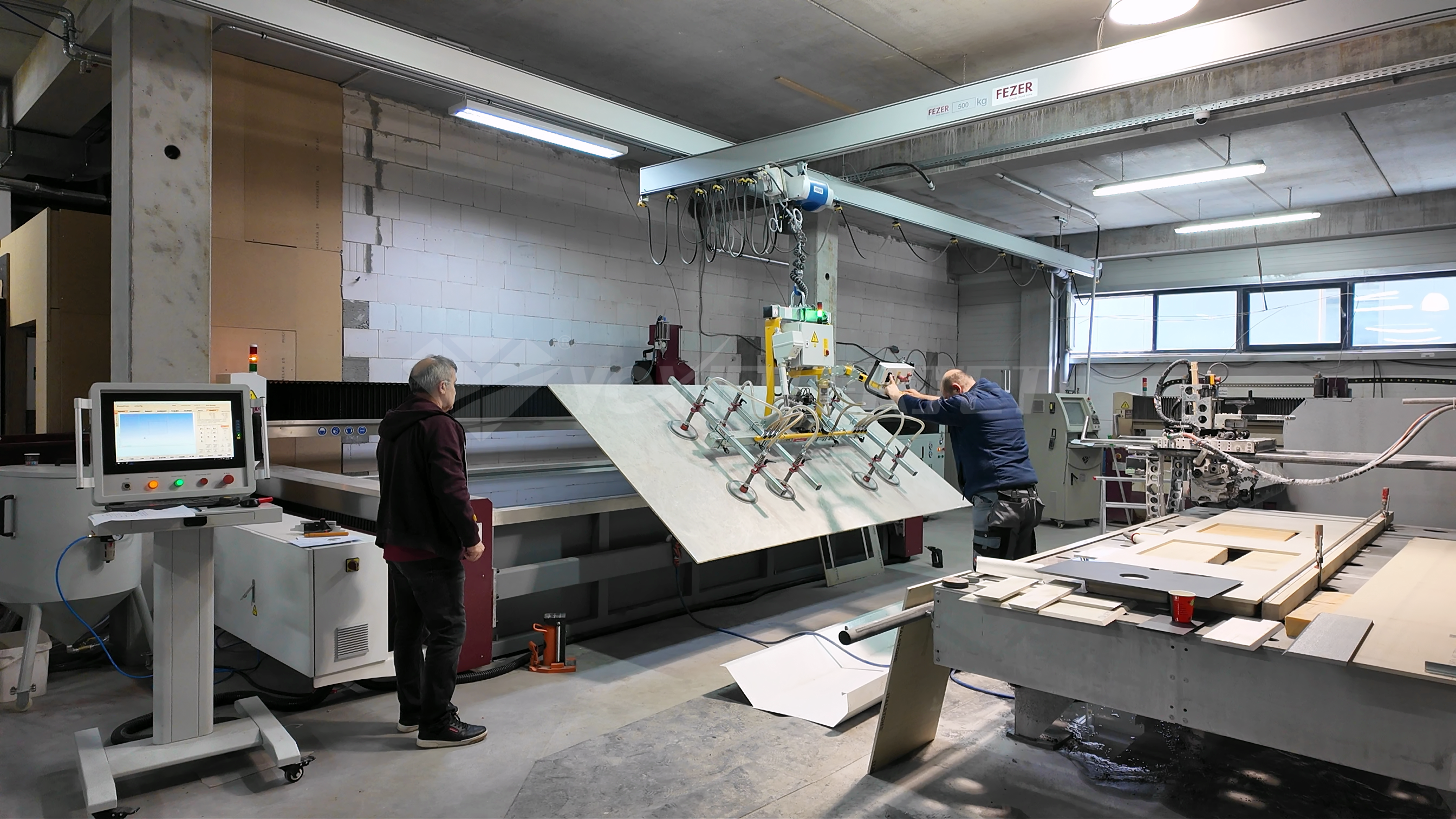 Cutting of marble kitchen countertops