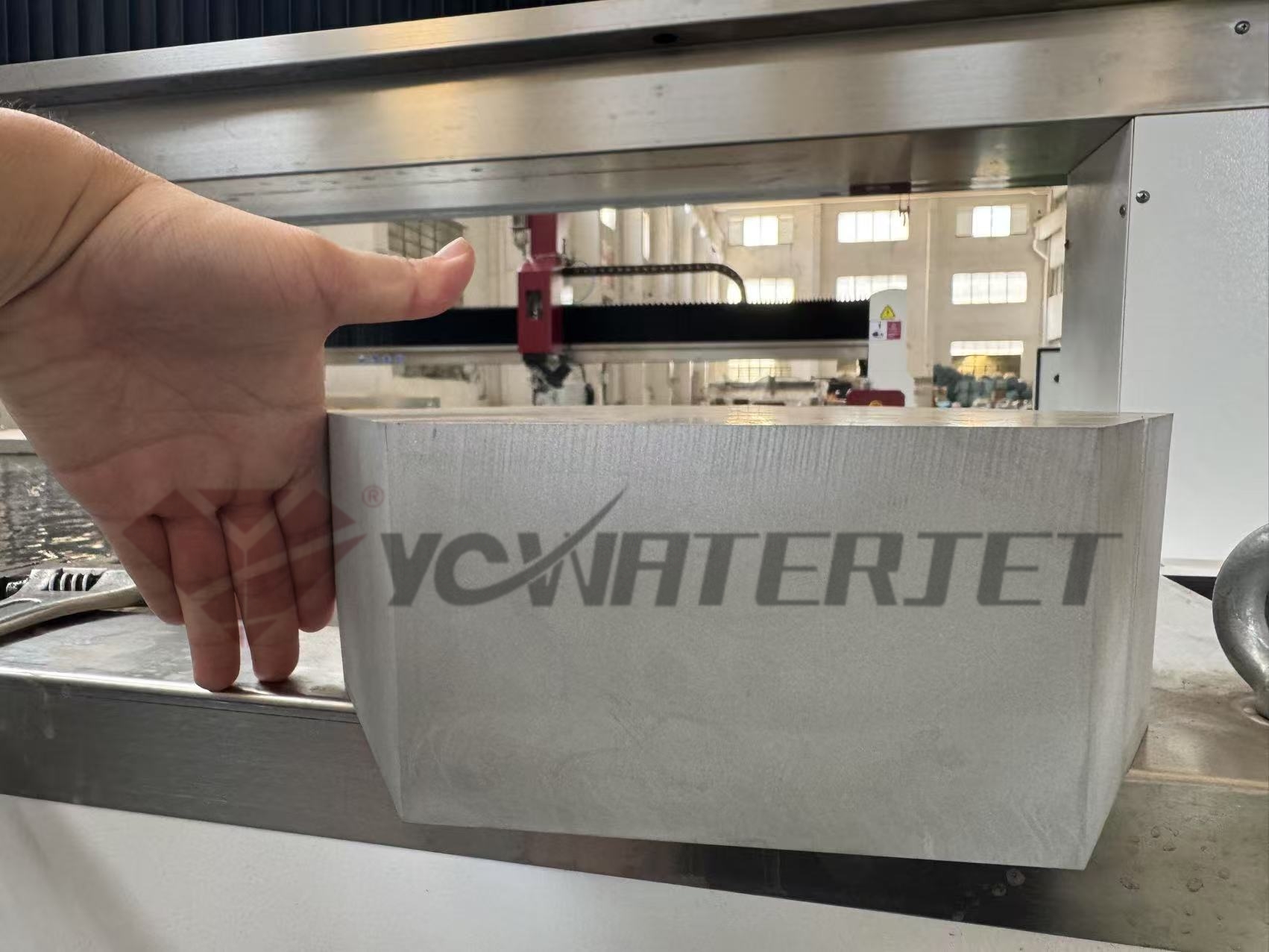 Large aluminum block cutting sample1